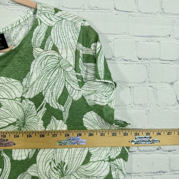 Tahari Boxy Blouse Women XL 100% Linen Summer Resort Vacation Cottage Top - Picture 6 of 7